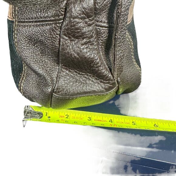 The Sak Deena Flap Fold Over Leather Brown Patchwork Crossbody Purse adjustable - Picture 7 of 9